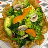 39. Steamed Vegetable Tostada Salad ★